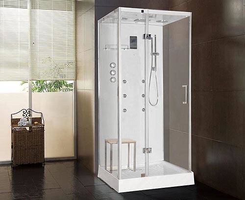 Example image of Lisna Waters Square Shower Cabin With Hinged Door 900x900mm (White).