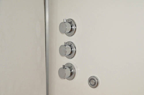 Example image of Lisna Waters Square Shower Cabin With Hinged Door 900x900mm (White).