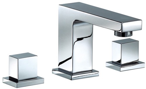 Larger image of Mayfair Blox 3 Tap Hole Bath Filler Tap (Chrome).