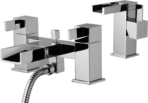 Larger image of Mayfair Dream Waterfall Basin & Bath Shower Mixer Tap Set (Free Shower Kit).