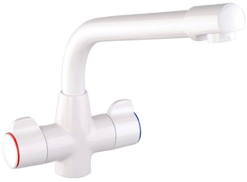 Larger image of Mayfair Kitchen Aspen Monoblock Kitchen Tap With Swivel Spout (White).