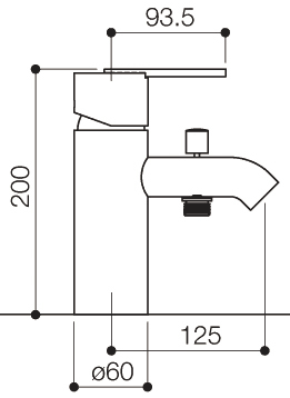 Technical image of Mayfair Zoom One Tap Hole Bath Shower Mixer Tap With Shower Kit (Chrome).