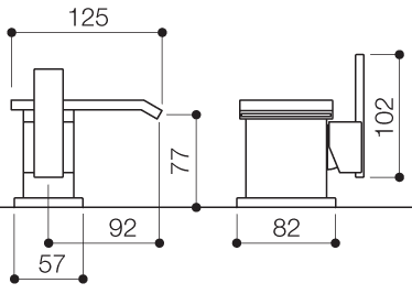 Technical image of Mayfair Rio Waterfall  Basin Tap With Click-Clack Waste (Chrome).