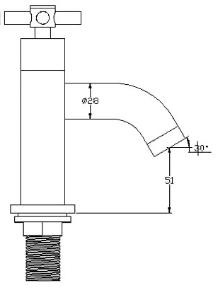 Technical image of Mayfair Series D Bath Filler Tap (Chrome).