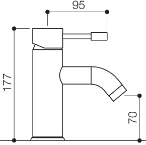 Technical image of Mayfair Series G Mono Basin Mixer Tap With Pop Up Waste (Chrome).