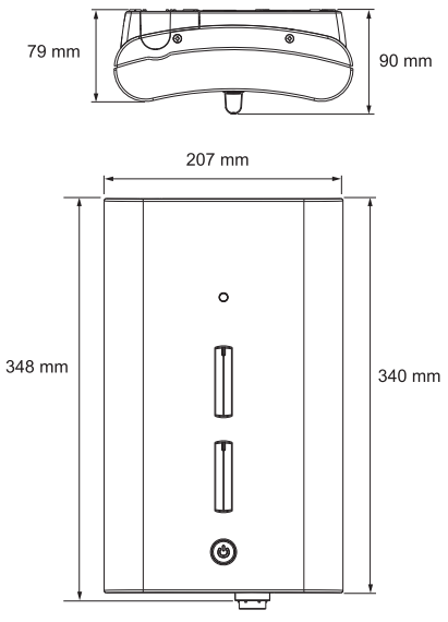 Technical image of Mira Electric Showers Mira Escape 9.8kW thermostatic in chrome.