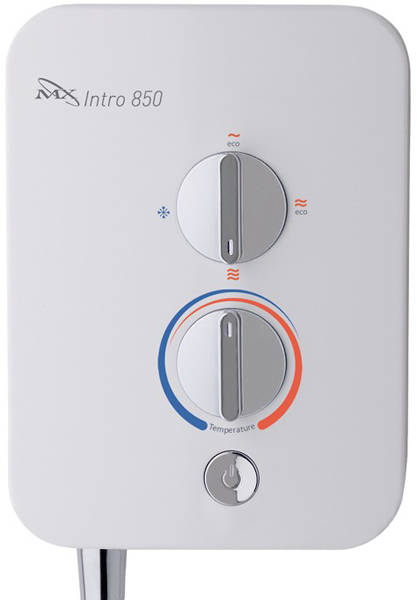 Example image of MX Showers Intro 850 Electric Shower (8.5kW, White & Chrome).