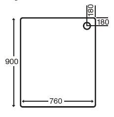 Technical image of MX Trays Easy Plumb Stone Resin Rectangular Tray. 900x760x110mm.