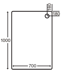 Technical image of MX Trays Stone Resin Rectangular Shower Tray. 1000x700x110mm.