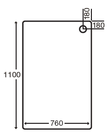 Technical image of MX Trays Stone Resin Rectangular Shower Tray. 1100x760x110mm.