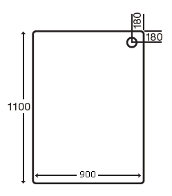 Technical image of MX Trays Stone Resin Rectangular Shower Tray. 1100x900x110mm.