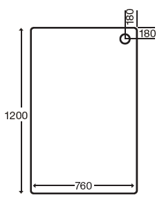 Technical image of MX Trays Acrylic Capped Rectangular Shower Tray. 1200x760x80mm.