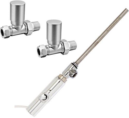 Larger image of Phoenix Radiators Thermostatic Element Pack & Straight Valves  (300w).