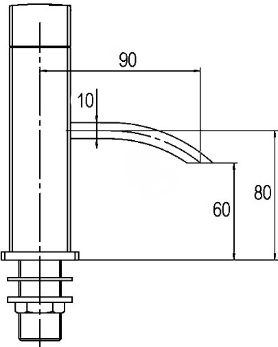 Technical image of Crown Series A Bath Shower Mixer Tap With Shower Kit (Chrome).