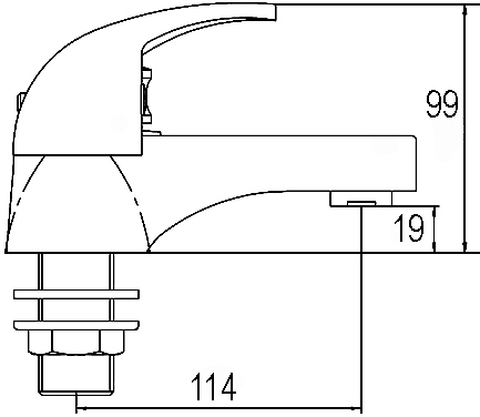 Technical image of Crown D-Type Basin & Bath Shower Mixer Tap Set (Chrome).