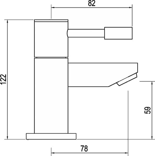 Technical image of Crown Series 2 Bath Taps (Chrome).