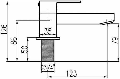 Technical image of Crown Series S Basin & Bath Filler Tap Set (Chrome).