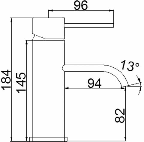 Technical image of Crown Series W Basin & Bath Filler Tap Set (Chrome).