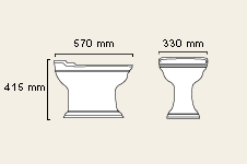 Technical image of Waterford Finesse Bidet with 1 Tap Hole.