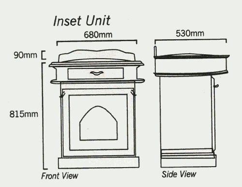 Technical image of Waterford Wood Vanity unit in traditional cherry finish with vanity basin.