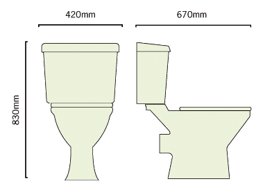 Technical image of daVinci White 650mm Vanity Suite With Vanity Unit, Basin, Toilet & Seat.