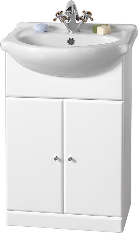 Larger image of daVinci 550mm Contour Vanity Unit with one piece ceramic basin.