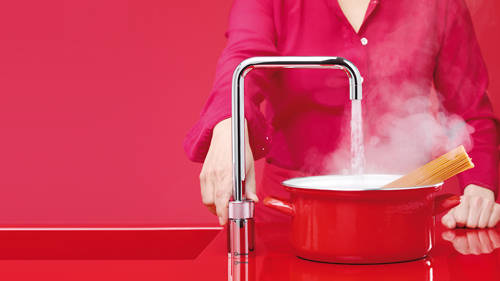 Example image of Quooker Nordic Square Boiling Water Tap & Drip Tray. COMBI (B Chrome).