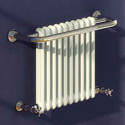 Larger image of Reina Radiators Camden Traditional Towel Radiator (Chrome). 770x508mm.