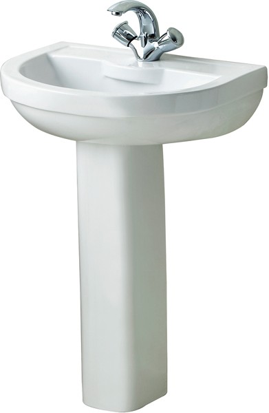 Larger image of RAK Charlton 1 Tap Hole Basin & Pedestal. 550mm.