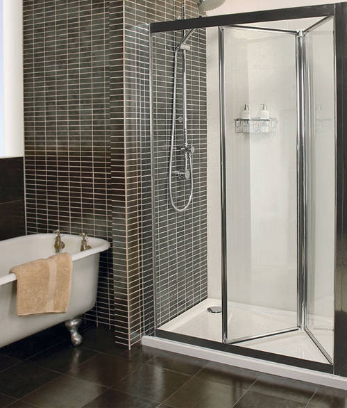 Example image of Roman Collage Bi-Fold Shower Door (1200mm, Silver). C2V1213S.