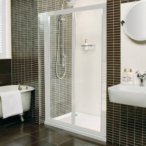 Larger image of Roman Collage Bi-Fold Shower Door (760/800mm, White).