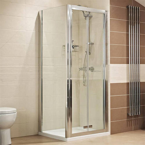 Larger image of Roman Lumin8 Shower Enclosure With Bi-Fold Door (760x800mm).