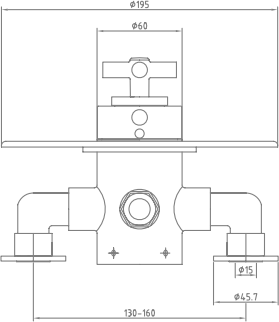 Technical image of Sagittarius Butler Exposed Thermostatic Shower Valve (Chrome).