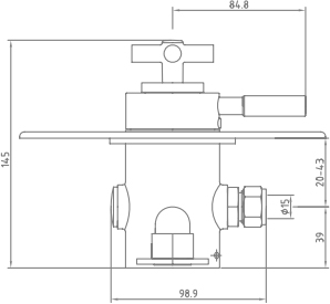 Technical image of Sagittarius Butler Exposed Thermostatic Shower Valve (Chrome).