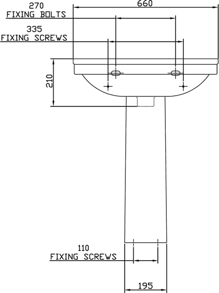 Technical image of Shires Corinthian 4 Piece Bathroom Suite With Toilet, Seat & 655mm Basin.