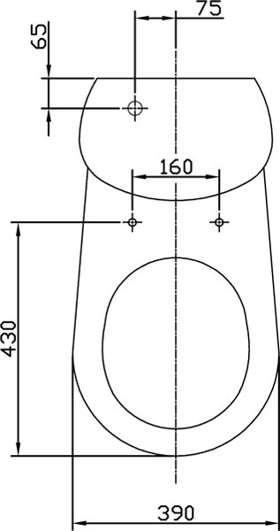 Technical image of Shires Corinthian Contemporary Toilet With Push Flush Cistern.