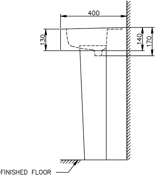 Technical image of Shires Parisi 4 Piece Bathroom Suite. Toilet, Soft Close Seat, 51cm Basin.