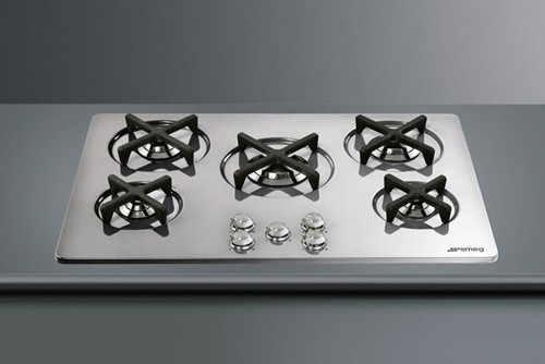 Larger image of Smeg Gas Hobs Newson 5 Burner Gas Hob. 75cm (Stainless Steel).