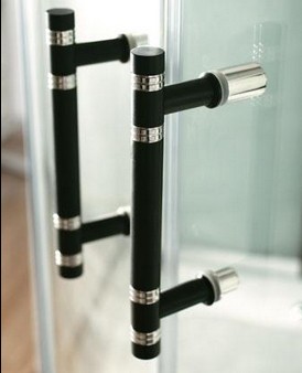 Example image of Hydra Steam Shower Enclosure (Black, Oak, Left Handed). 1000x900.