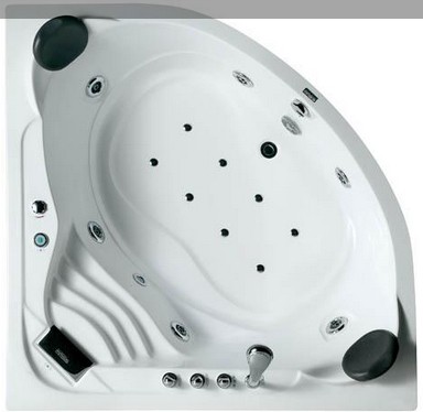 Example image of Hydra Corner Whirlpool Bath With Panel. 1520x1520x600mm.