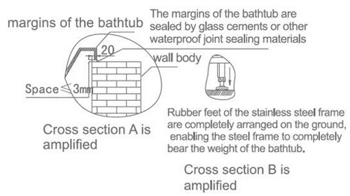 Technical image of Hydra Large Sunken Whirlpool Bath With Head Rests. 1900x1500mm.