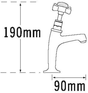 Technical image of Tre Mercati Kitchen Imperial High Neck Pillar Taps (Gold, Pair).