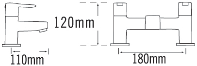 Technical image of Tre Mercati Lollipop Bath Filler Tap (Chrome).