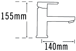 Technical image of Tre Mercati Edge Mono Basin Mixer Tap With Click Clack Waste (Chrome).