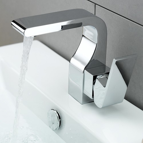 Example image of Tre Mercati Rubik Mono Basin Mixer Tap With Click Clack Waste (Chrome).