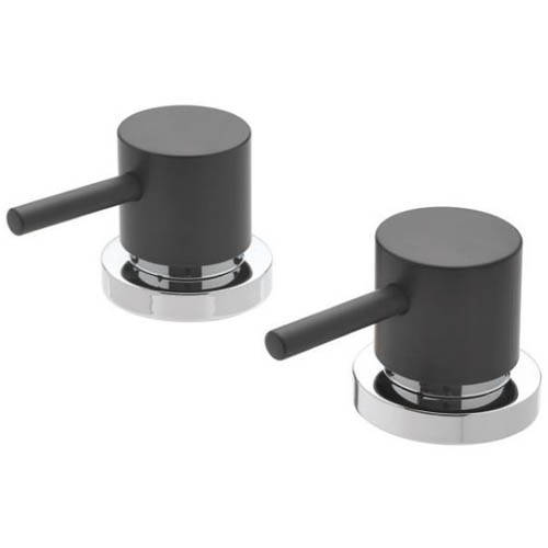 Larger image of Tre Mercati Milan 3/4" Side Valves (Pair, Matt Black).