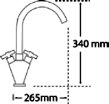 Technical image of Tre Mercati Kitchen Ulysses Kitchen Tap (Chrome).