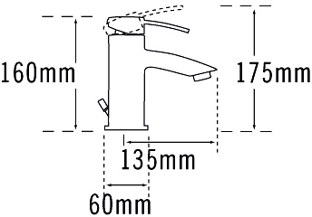 Technical image of Tre Mercati Bella 3 Hole Bath Shower Mixer & Basin Tap Set (Chrome).