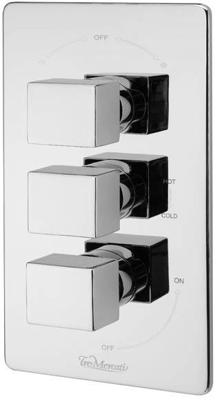 Example image of Tre Mercati Dance Thermostatic 3 Way Shower Set (Chrome).