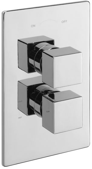 Larger image of Tre Mercati Rubik Thermostatic 2 Way Twin Shower Valve (Chrome).